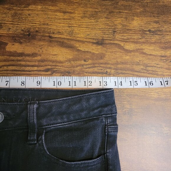 American Eagle Jeans 8 S Super Hi Rise Jegging 360 Next Level Stretch Black - Picture 7 of 12